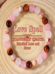 1pc Luxurious Autumn Winter Jewelry Crystal Tiger Eye Bracelet, Natural Stone Beaded Bangle, Suitable for Women, Home Parties Daily Accessory