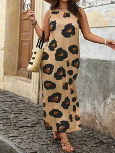 Plus Size Women's Dress, Leopard Casual Fashionable Design, Comfortable Fit, Perfect for Daily Wear & Special Occasions, Womenswear
