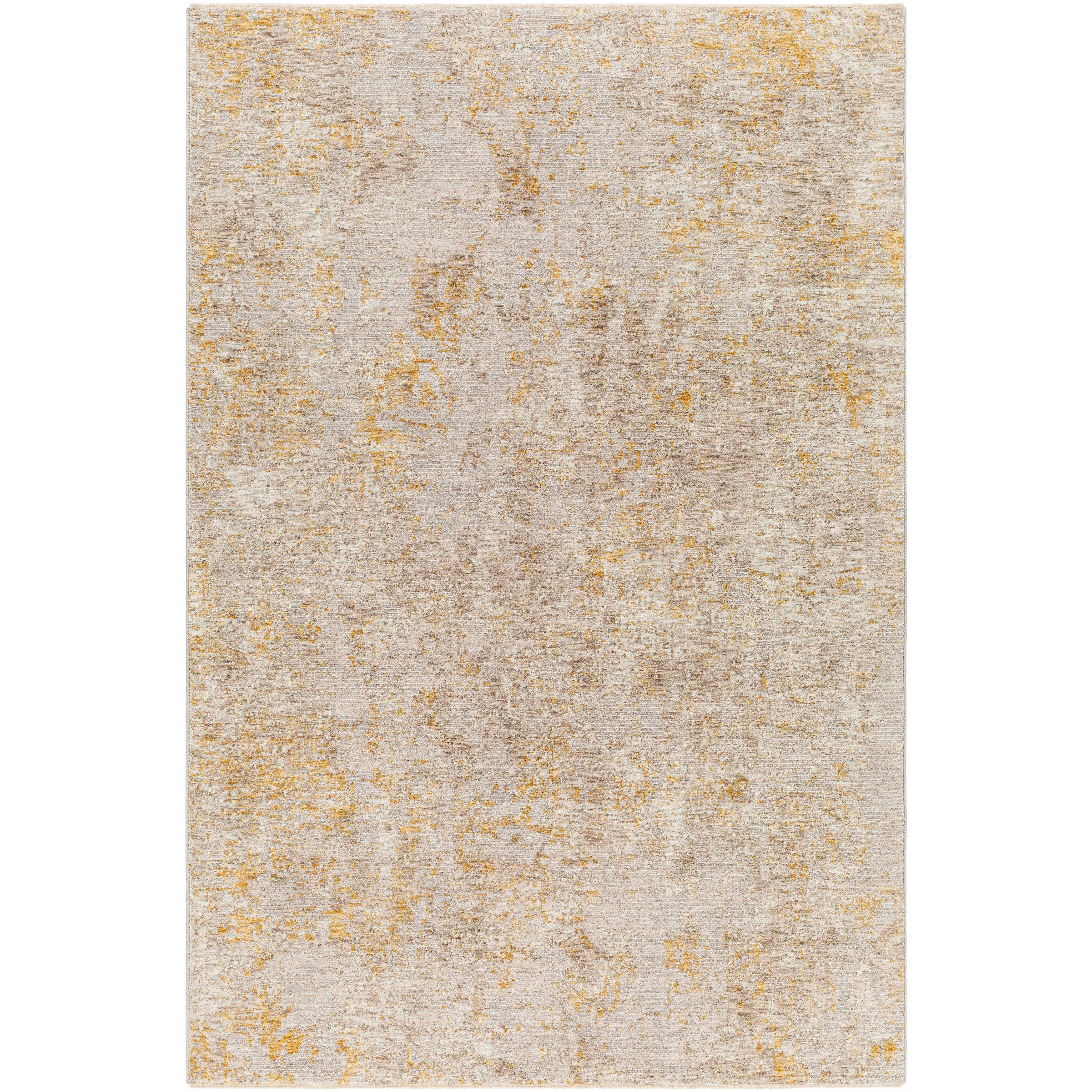 Cayhagan Luxe Mustard Rectangle Area Rug, Multi-Size Household Textile Carpet