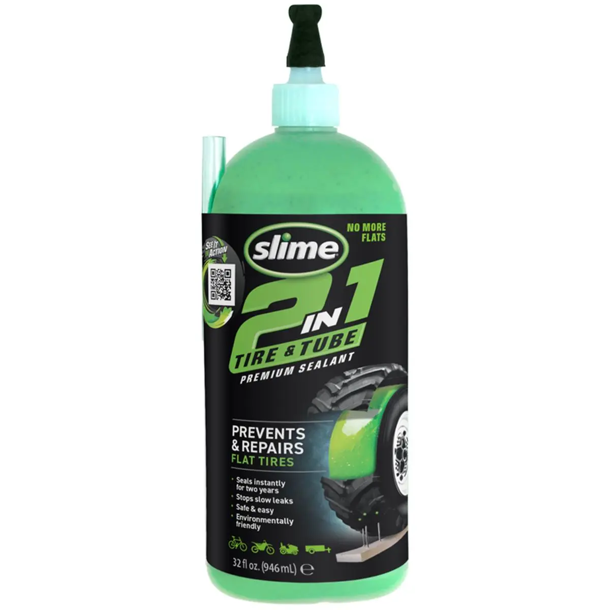 Slime 8067907 32 oz Tire & Tube Sealant, Multipurpose Adhesives for Leak Repair