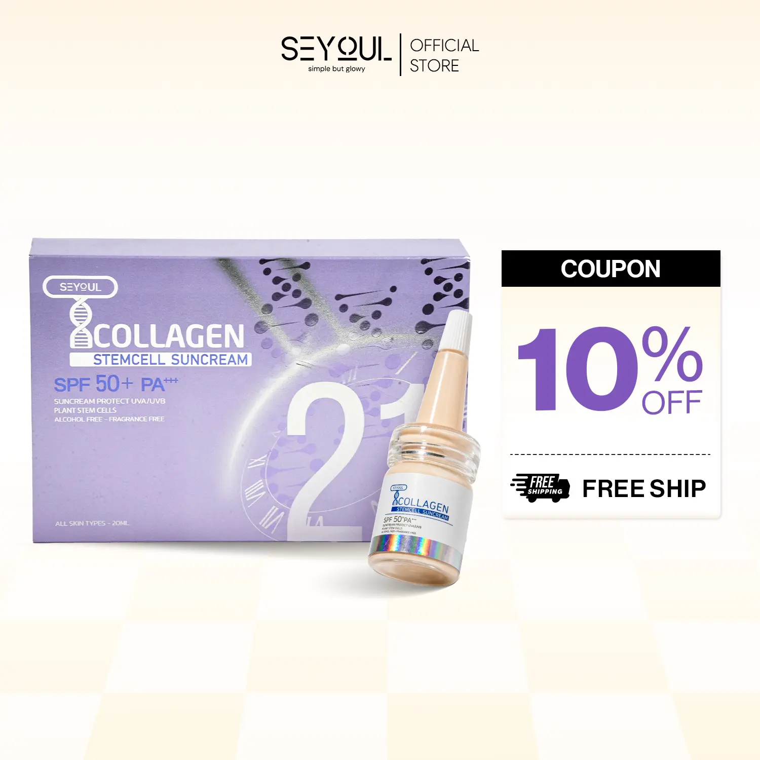 Seyoul T-Collagen Serum 3-in-1 UV Defense + Radiance Support + Hydration | EUK 134 Technology