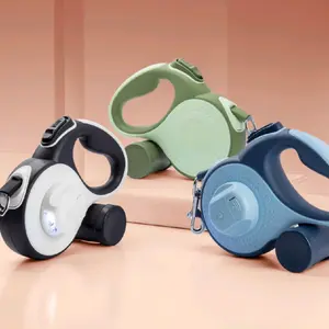 Luma All-in-One Night Leash  Built-in LED Flashlight & Bag Dispenser - Heavy Duty Retractable, No Tangle Leash for Small & Medium Dogs
