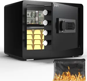 DAYI Safe Box, 1.4 Cubic Feet Home Safe with Fireproof Waterproof Bag, Security Safe Box for Money Cash Valuables, Digital Electronic Keypad, Dual Alarm System, Removable Shelf
