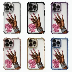 Pink Stylish Creative English Clock Tea Design Phone Case Suitable For iPhone 17 16 15 14 13 12 11 Mini Pro Max Air X XR XSMAX 8 7 Plus Shockproof Transparent Soft Back Cover