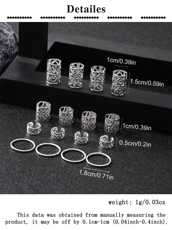 Hair Jewelry for Braids Accessories,Pirate Costume Women Accessories, Hair Beads for Braids, Gold Silver Hair Accessories, Braids Rings Cuffs Clips for Dreadlock Accessories Dreadlock Beads Metal Hair Clips Decoration