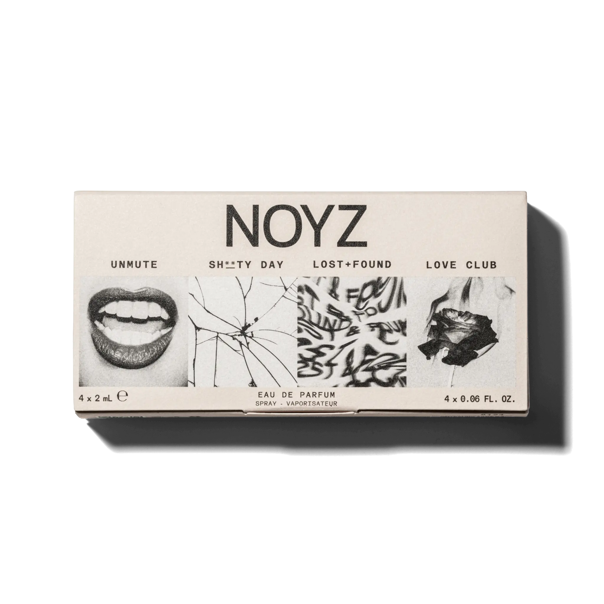 NOYZ Fragrance Discovery Kit - Iconic Eau de Parfum Spray Samples: Unmute, Love Club, Lost + Found, and Sh**ty Day NOYZ Fragrance Discovery Kit - Iconic Eau de Parfum Spray Samples: Unmute, Love Club, Lost + Found, and Sh**ty Day