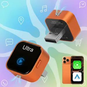 2026 New Mini Orange Wireless CarPlay & Android Auto Adapter: Wireless connection compatible with most vehicles, featuring one-tap switching and high-speed heat dissipation.