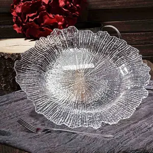 JIT 10 pcs  Transparent blue Charger Plates,Round acrylic Reef Plate Chargers for Dinner Plates,Christmas Wedding,Party Elegant Decoration Place mats 13inch/33cm Tableware
