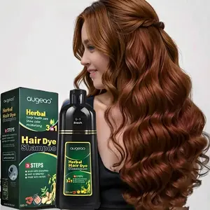 Instant 3 in 1 Hair Dye Shampoo - Can cover gray hairs,Herbal Ingredients,Contains Ginseng Extract,Natural Haircoloring, black hairdye for unisex 500ml