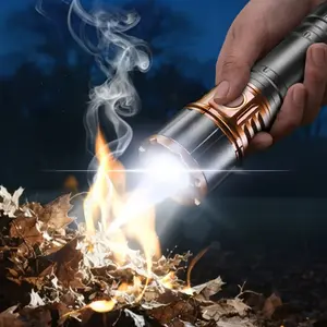 Aluminum Alloy LED Flashlight That Can Start a Fire Torches Flashlight Rechargeable Tactical Portable compact High Lumen 21700Lithium Battery For Outdoor Camping Fishing Home