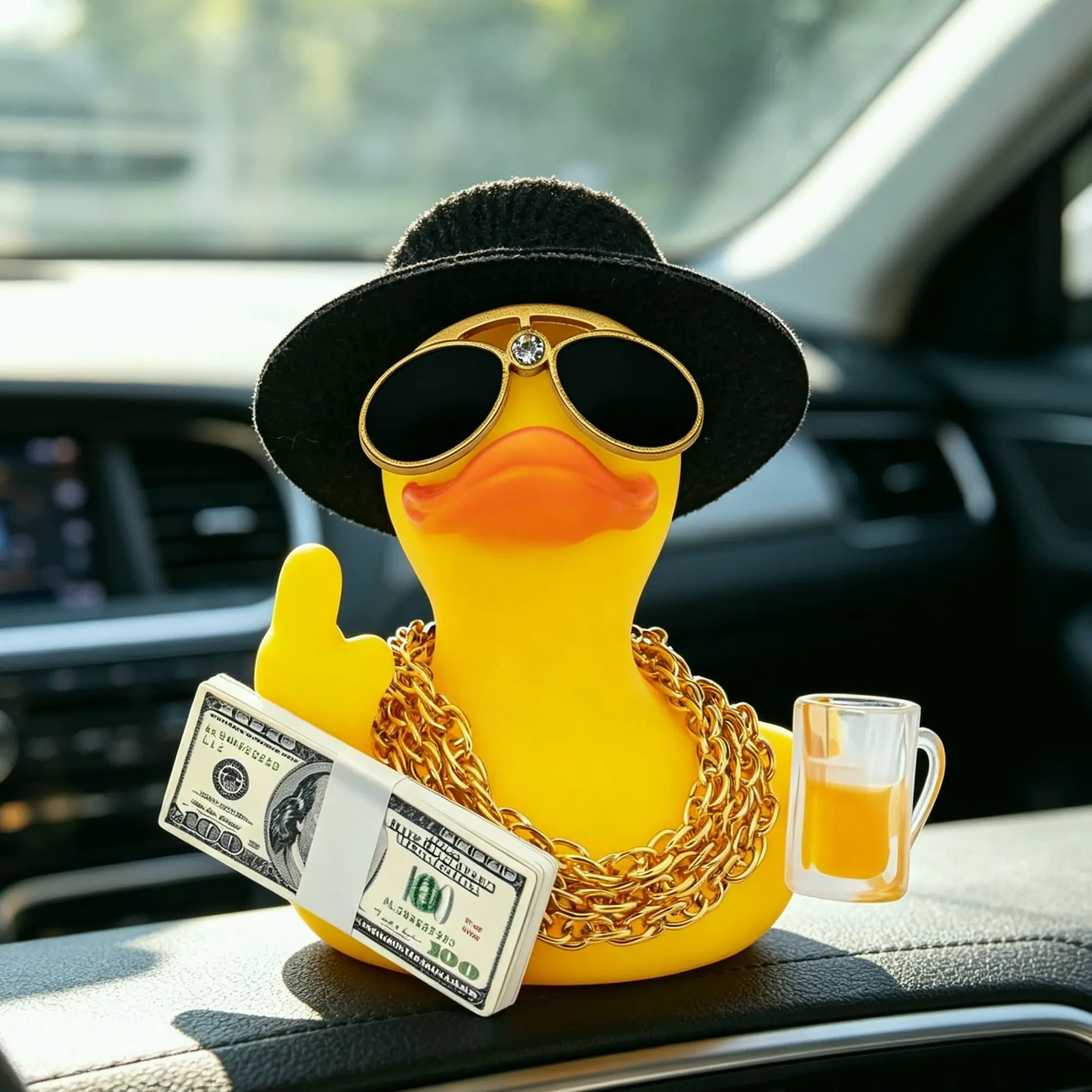 wonuu Rubber Duck Car Ornament Funny Office Gifts Duck Car Dashboard Decorations Quirky Decor Duck Rubber Ducky Funny Car Accessories