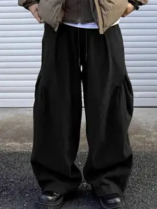 INCERUN Men's Casual Loose-Fit Pleated Fabric Carrot Pants Long Trousers, Comfortable and Stylish, Perfect for Daily Wear, All Seasons