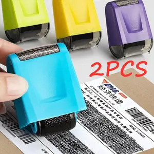 2Pcs Stamp Roller Anti-Theft Protection ID Seal Smear Privacy Confidential Data Guard Information Data Identity Address Blocker NONE
