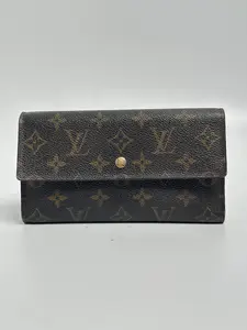 Pre-owned Louis Vuitton canvas wallet Monogram Sarah Long Brown JD485LV