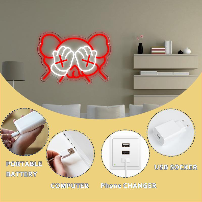 Kaws Led Neon Sign,Anime Neon Sign,Game Room Neon Sign,Custom Neon Sign,Retro Led Neon,Handmade Gift,Birthday Gifts