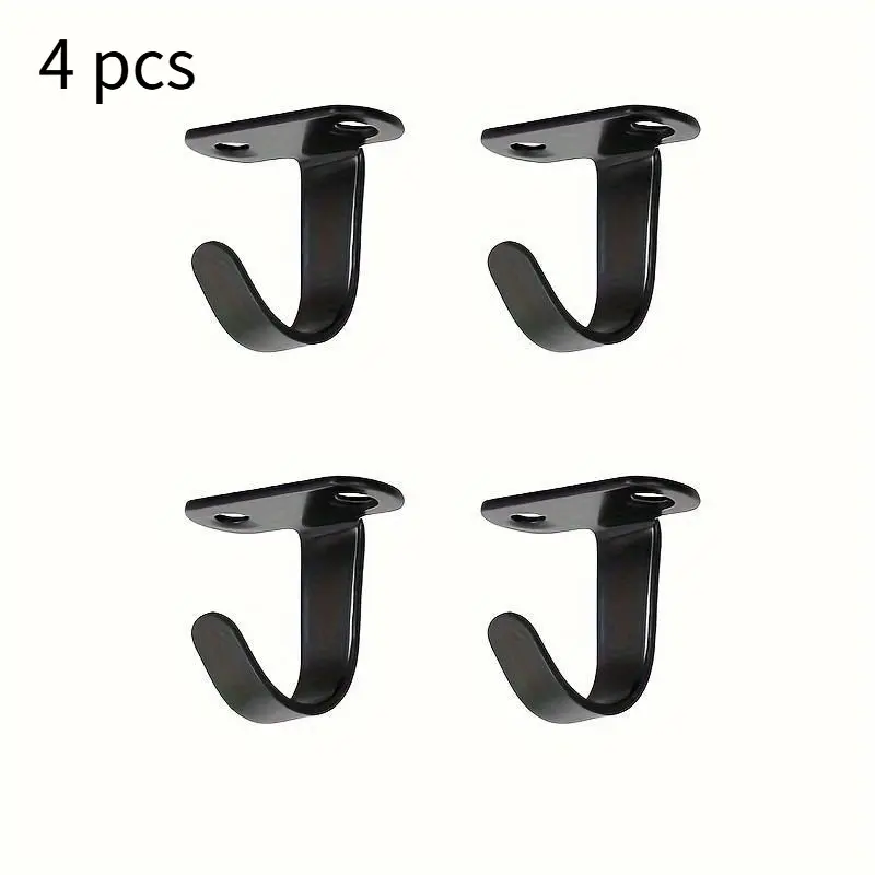 4pcs Contemporary Metal Ceiling Hooks, Under-Shelf Towel/Robe Clothes Hangers, Heavy-Duty Coat Hooks For Bathroom, Kitchen Cabinet, And Garage, Easy To Install