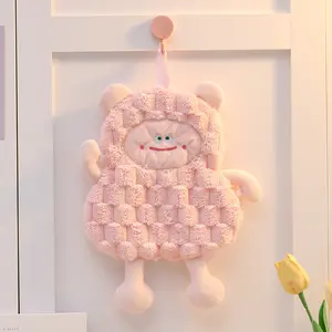 Super Absorbent Coral Fleece Hand Towel, Hanging Kids Towel, Embroidered Towel, Dual Layer Water Absorption, Bathroom Kitchen Use, Ideal Gift