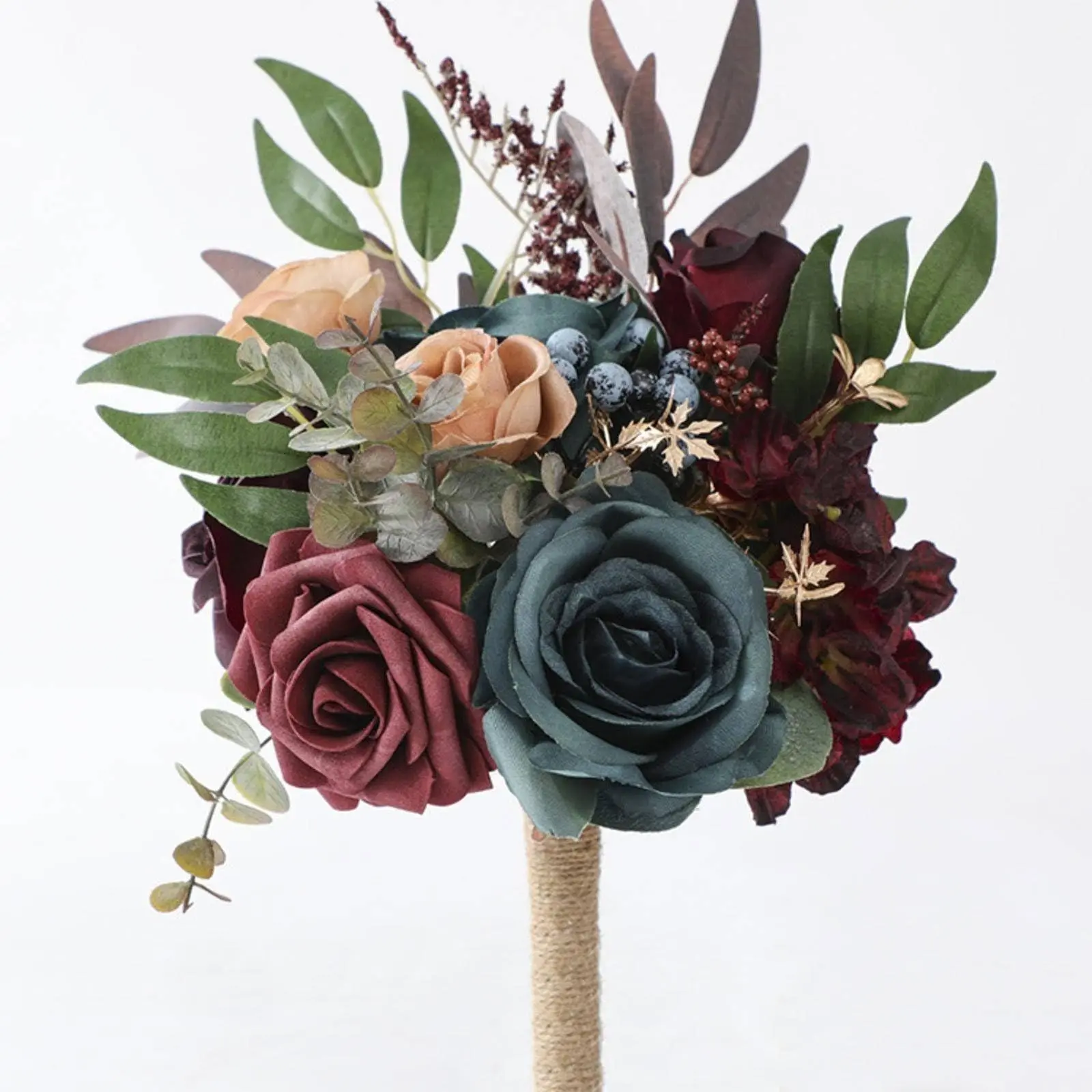 Bridal Bouquet for Bride, Lilac Wedding Bouquets for Bride Maid of Honor Bridesmaid, Silk Round Artificial Wedding Flowers Bouquets, Small Bridesmaid Bouquet