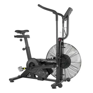 leikefitness Fan Exercise Bike Upright AirBike Indoor Cycling Stationary Bicycle with Unlimited Air Resistance System,Heart Rate Compatibility and Tablet Holder for Home Cardio Workout