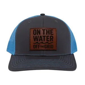 Carolina blue & Grey Snapback Hat | Leather Logo
