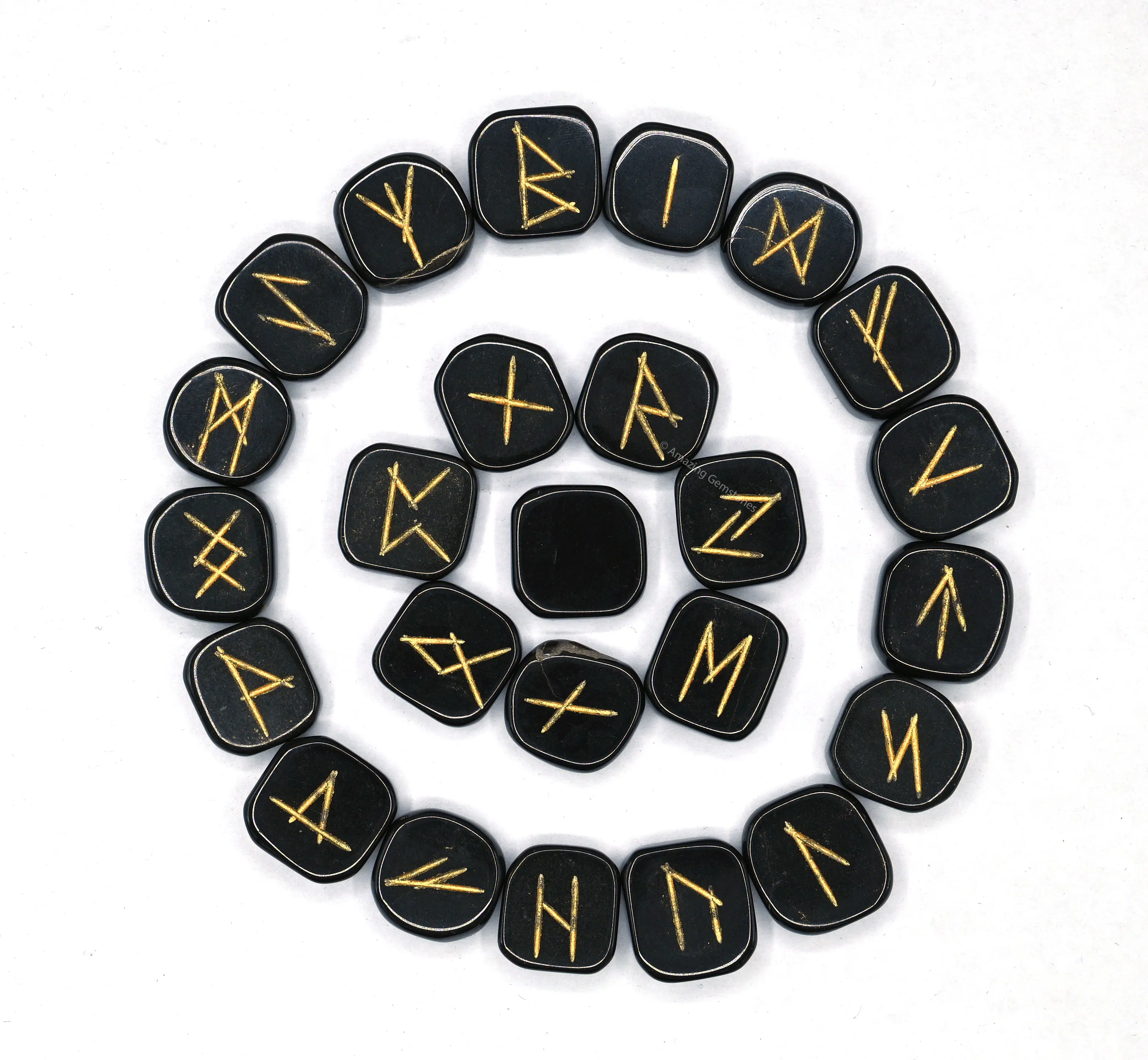 Premium Crystal Runes Set of 25 Engraved Rune Stones, Rune Stones Tumbled Engraved Lettering Crystal Set for Wicca Crystals Healing Chakra Reiki