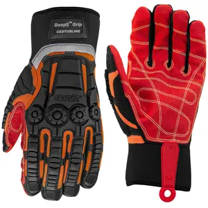 Cestus 3075, Impact Gloves with Coarse Grit Palm, ANSI A2 Cut Resistant, Safety Work Gloves for Construction, Oilfield, Mining, Rigging, Warehousing