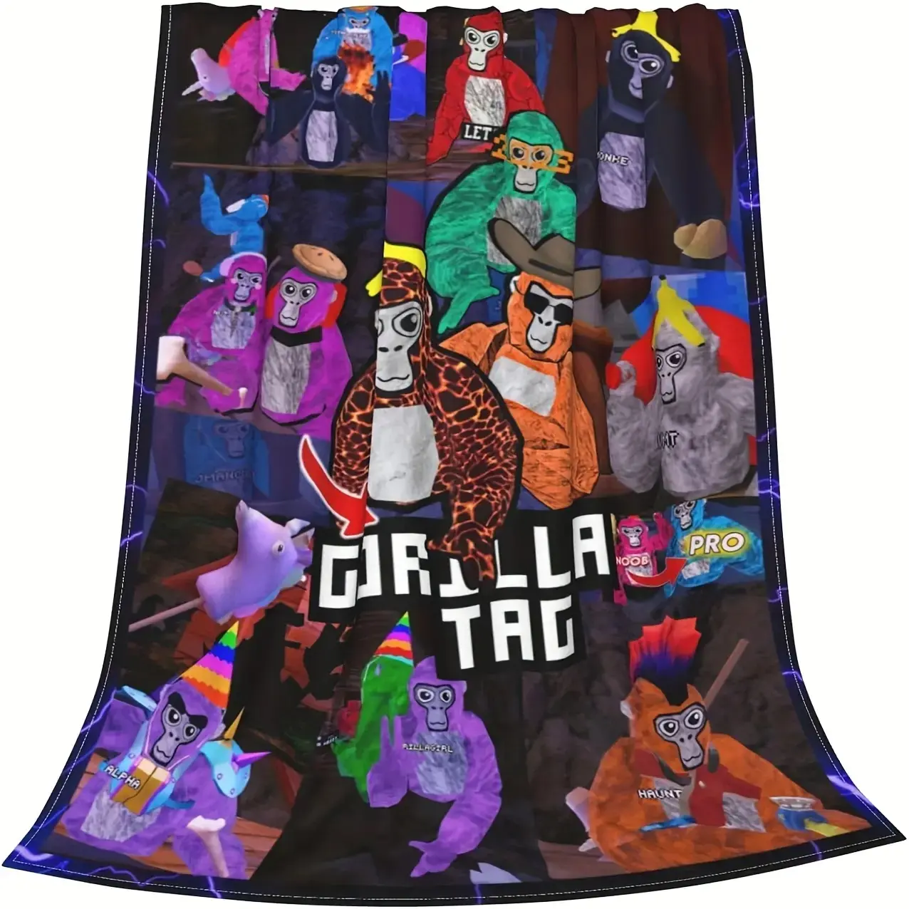 Gorilla Tag Ultra-Soft Microfiber Blanket - Lightweight, Cozy Blanket Throw, Fade-Resistant, Warm, Fluffy for All Seasons, Versatile Room Decor, Ideal for BedCamping, Great Gift for FamilyYoungsters, Lightweight Blanket