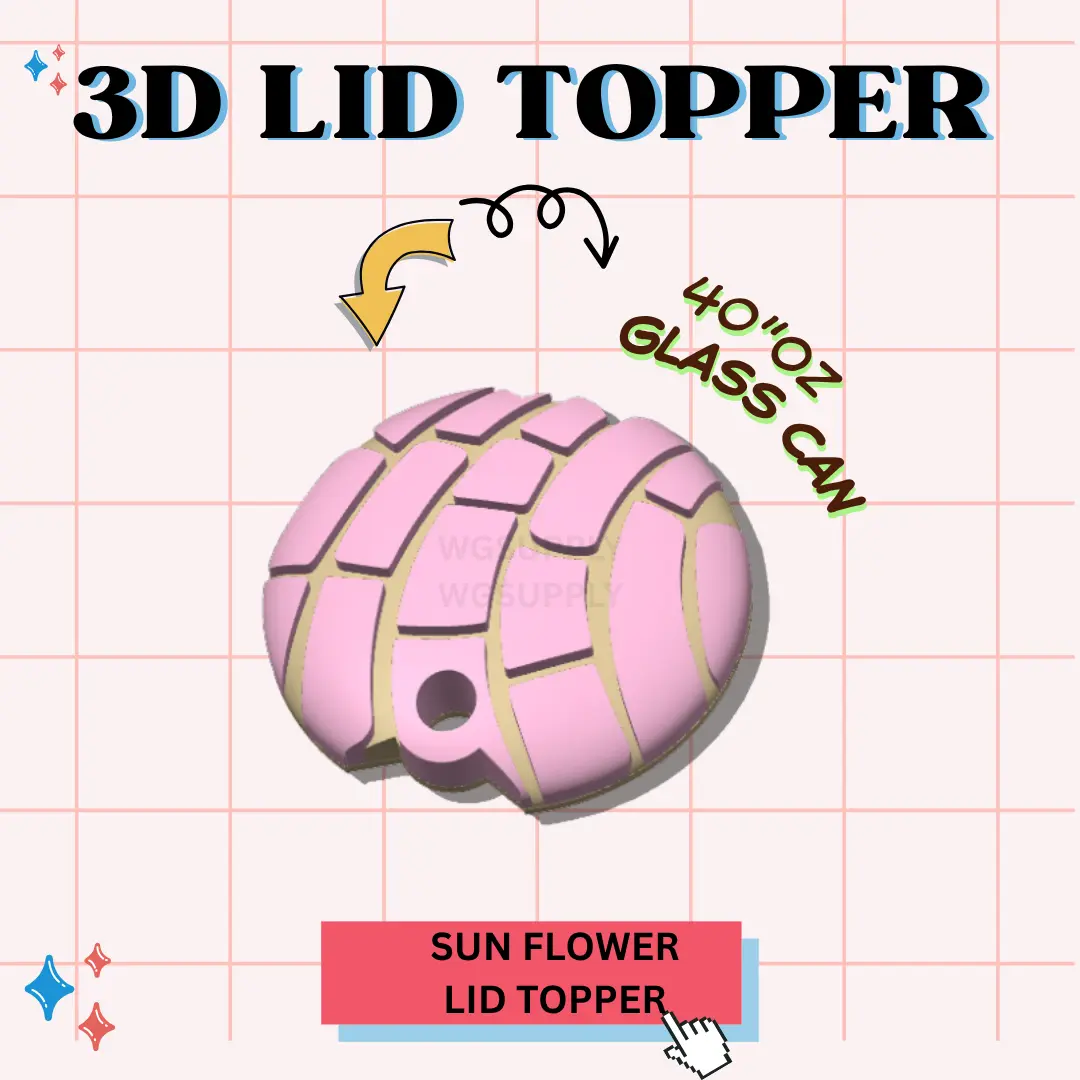 3D CONCHA LID TOPPER-3D PRINTED-MADE FOR 40oz TUMBLER