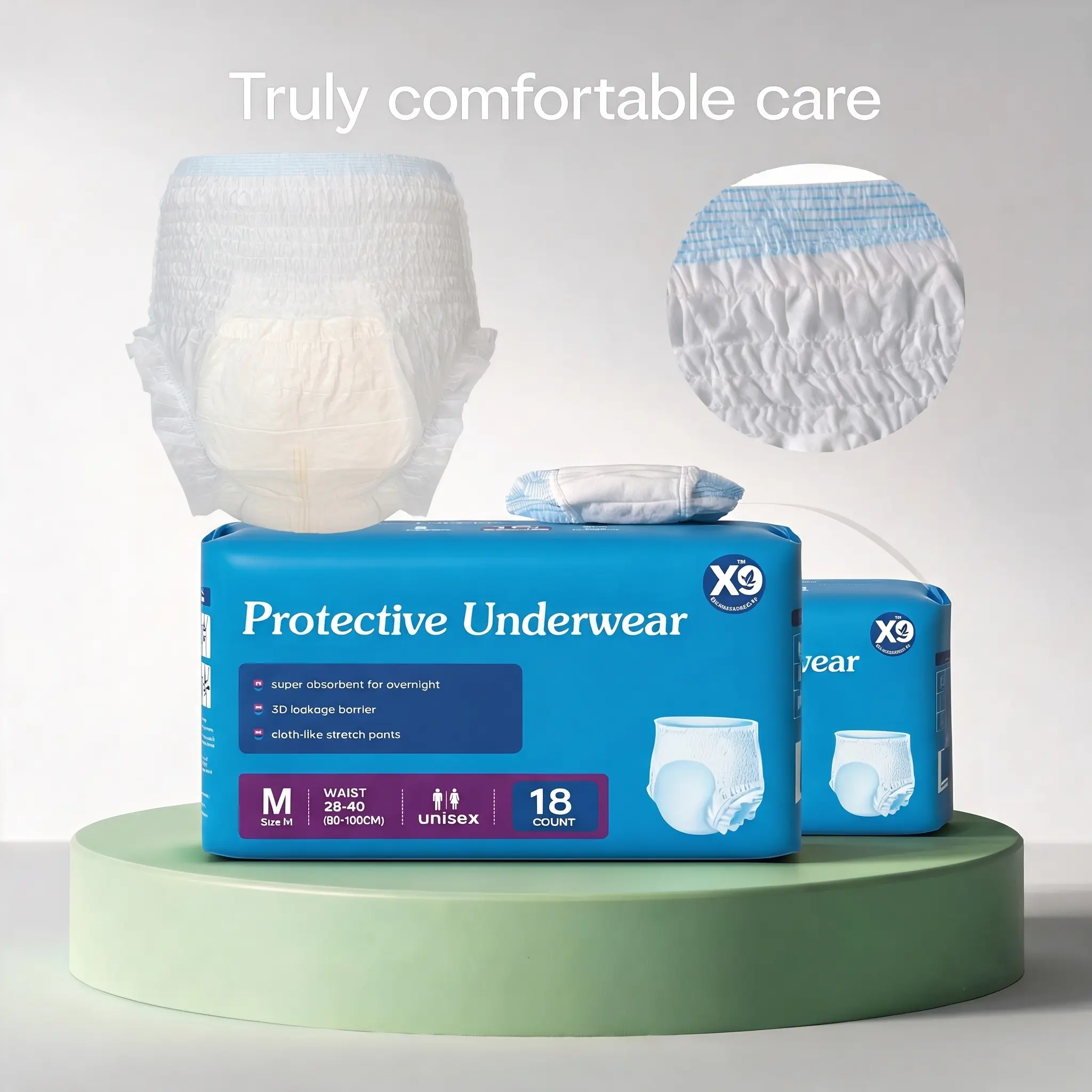 Adult Diapers Pull-Ups Unisex | Maximum Absorbency Incontinence Underwear | Breathable Film, Soft Fabric & Polymer Core for Leak Control | Comfortable Elastic Waistband & Built-in Wetness Indicator | Protection Pants