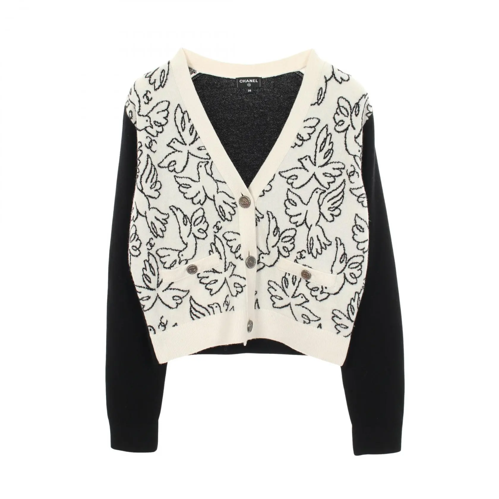 Pre-owned CHANEL Cashmere Small Leather Goods Coco Mark Button Cardigan