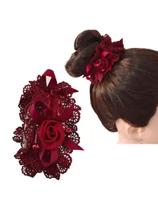 Vintage Classic Rose Hair Tie, Simple Fashion Headband, Women's Strong Ponytail Holder Rubber Band, 1pc, Scrunchie, Versatile Styling, Floral Pattern