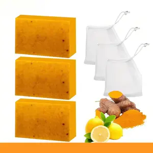 3PCS Lemon Turmeric KojicAcid Soap - Handcrafted Soap for Clear Skin - Natural Cleanser