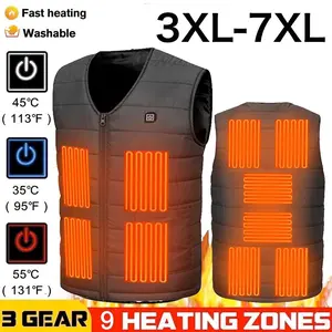 Heated Vest Warm Winter Electric Jacket Heating Coat Thermal ,Intelligent Heating, Three Gear Temperature Control, USB Charging, Washable, Winter Warmth Sleeveless Jacket Outwear, Christmasgift, Fathersdaygift, For Winter Leisure, Work and Outdoor Sports