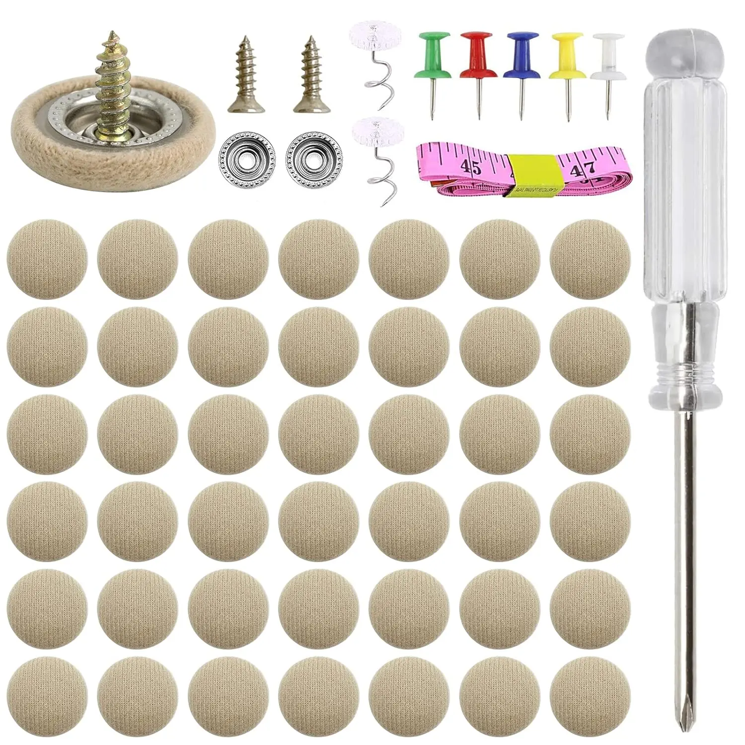 80 Set Car Roof Headliner Repair Kit, 402 Pcs Rivets Repair Button，Auto Roof Snap Rivets Retainer for Interior Ceiling Cloth Fixing Repair Buckle with Installation Tool (Beige Flannelette)