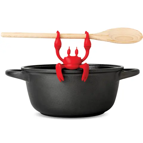OTOTO Crab Silicone Utensil Rest - Spoon Holder & Lid Lifter | BPA-Free Heat-Resistant Kitchen Tool | Cute Aqua & Red Crab Character | Dishwasher Safe | Funny Stocking Stuffer & Foodie Gift | TikTok Must-Have | Funky Kitchen Supplies | Kitchen Accessories