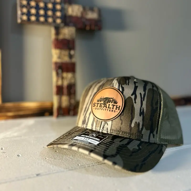 Stealth Outfitters Richardson 112 Bottomland Camo Hat with New Duck Logo for Hunting and Outdoor Enthusiasts