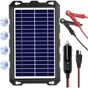 12V Solar  Charge: 8W  Portable Solar Panel Kit -  Maintainer Trickle Charger - with Upgrade Built in Charge Controller for  Boat RV Trailer Automotive