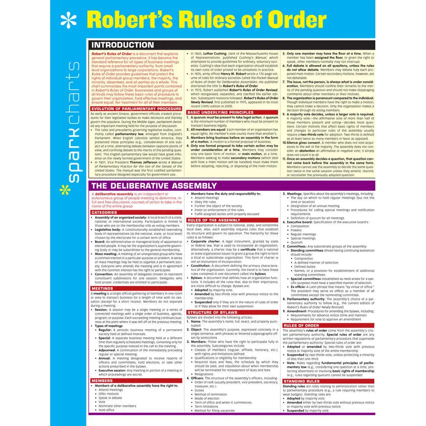 Robert's Rules of Order SparkCharts by SparkNotes [Hardcover Book]