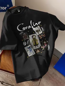 Coraline Graphic Breathable Quick-Dry T-Shirt for Men and Women, Oversized Loose Fit Casual Streetwear