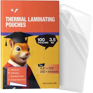 3.5Mil Heavy-Duty 100 Pack Menu Laminating Pouches, 11.5"x17.5" Sheets for 11x17 Menu,  Clear Thermal Laminating Paper for Restaurant, Cafe, Bistro - Round Corner, Bubble-Free