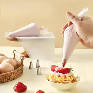 100 Pack Disposable Pastry Piping Bags – Strong Plastic Cake Decorating Icing Bags for Baking, Frosting, Cookie & Dessert Decorating