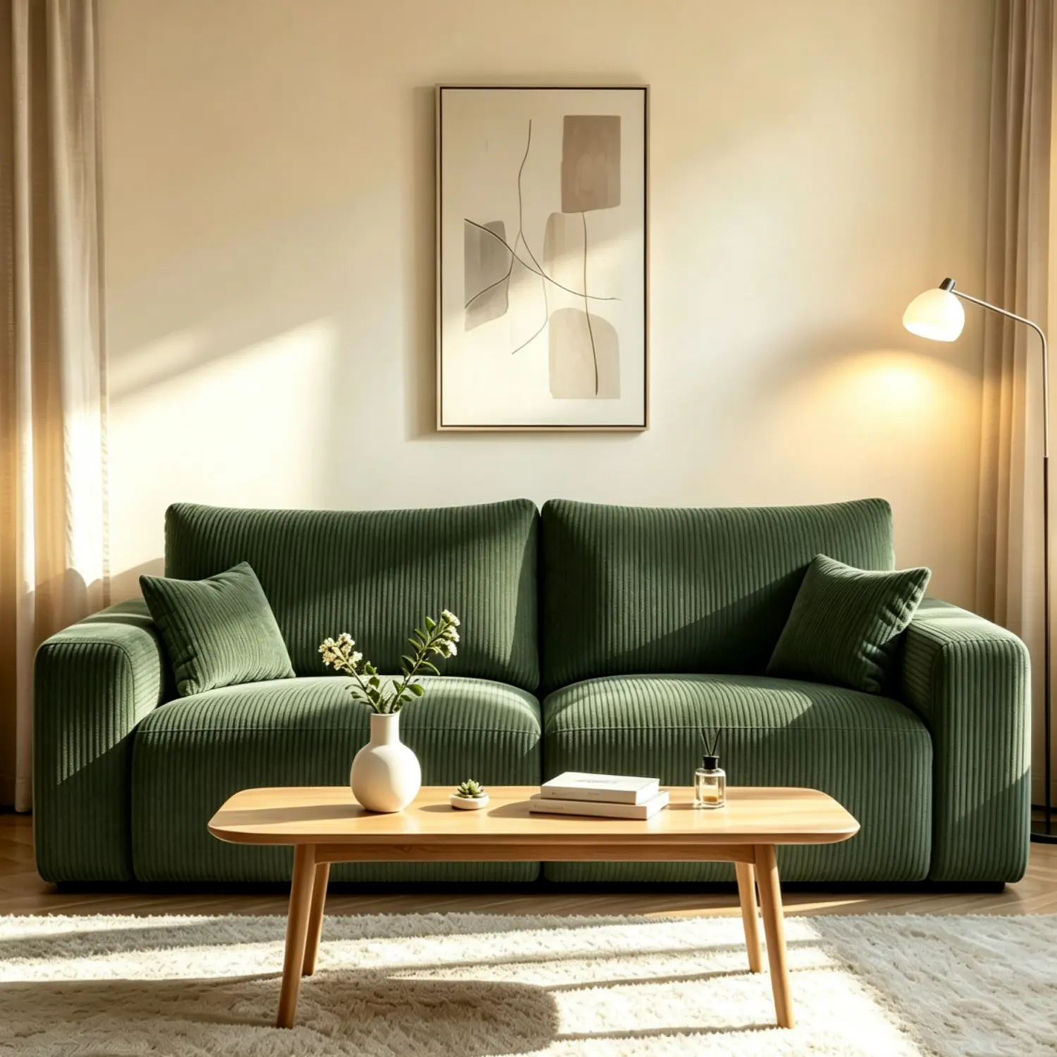 79" Boneless Sectional Couch, Modular Memory Foam Corduroy Cloud Loveseat Sofa with DIY Combination, No Assembly for Living Room & Apartment sohochic