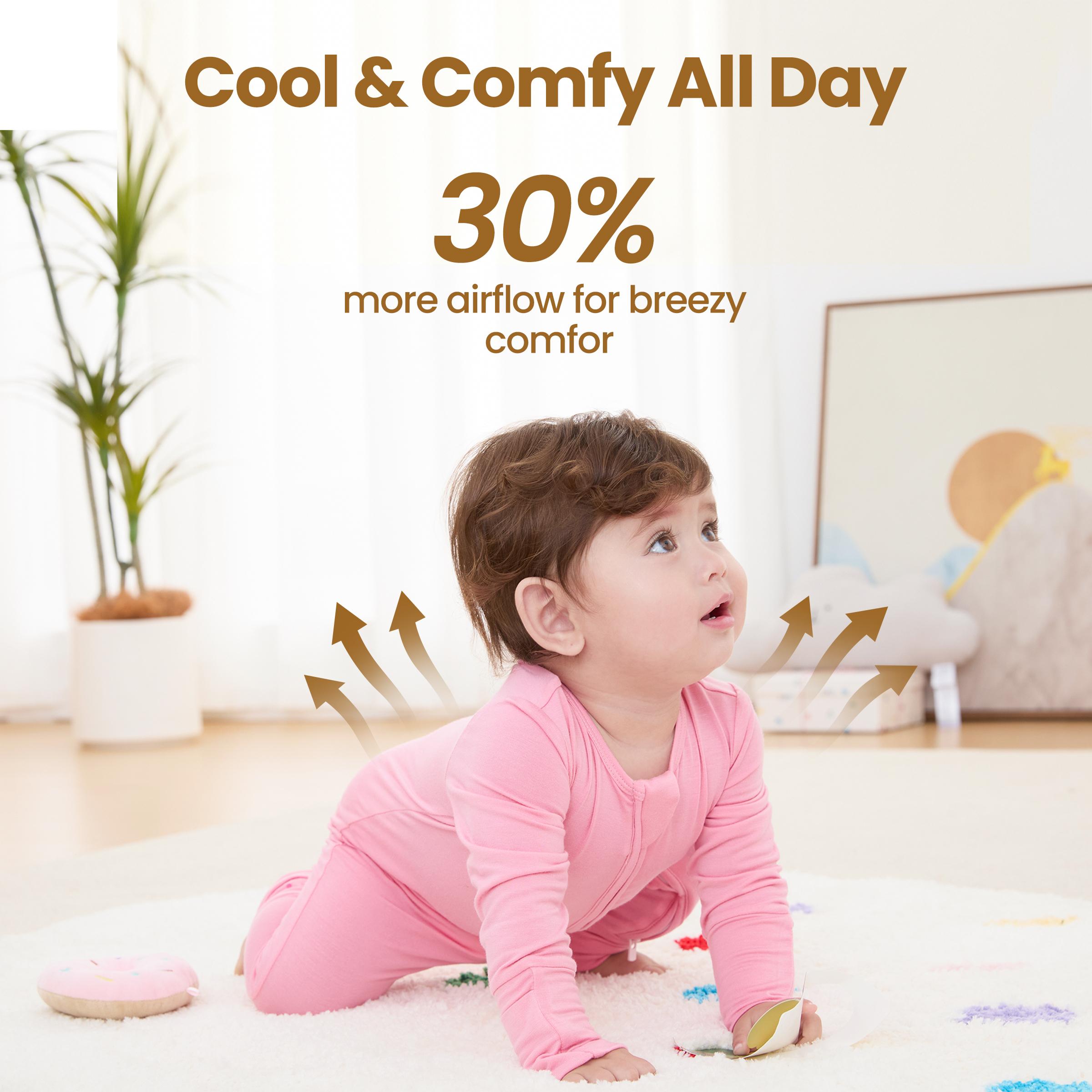 PATPAT Baby Footie Romper, Viscose from Bamboo, Long Sleeve, 2-Way Zipper, Fold-Over Mittens, Cuffs & Anti-Slip Grips Toddler Outfit Baby Clothing，SprIngGIowUp ,RefreshedLook