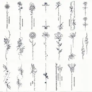 Flower & Butterfly Pattern Temporary Tattoo Sticker, 20 Sheets Waterproof Long Lasting Fake Tattoo Sticker, Body Art Magic Tattoo for Women & Girls, Sticker Tattoos