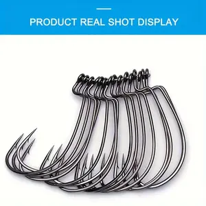 2X Senko Texas Fishing Hooks, 25pcs Worm Hooks Set, Saltwater Freshwater Trout Bass Hook Crank Hook Tackle Kit, Sizes 8#-5/0