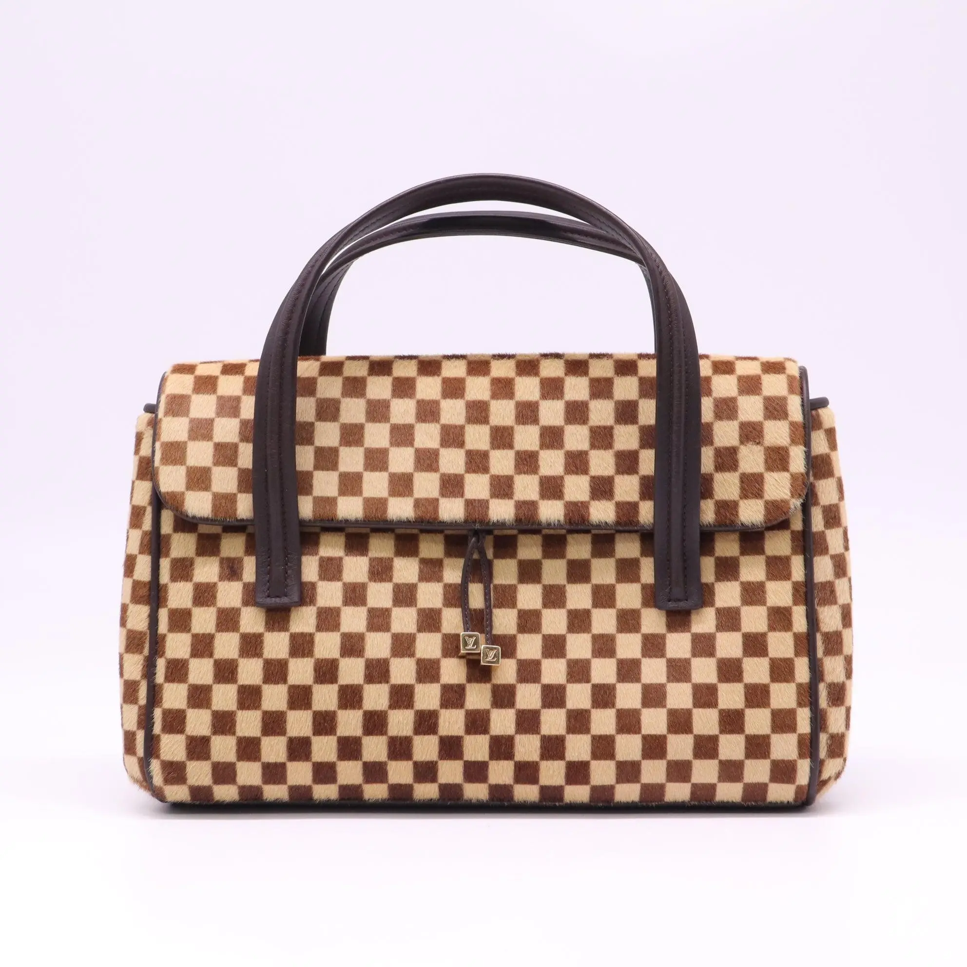 Pre-owned Louis Vuitton Leather Top Handle Bags Damier Sauvage Lionne Bag B22766