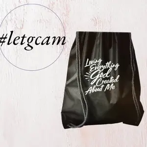 Adjustable "Loving Everything God Created About Me" Drawstring Home Organizer Storage Bag