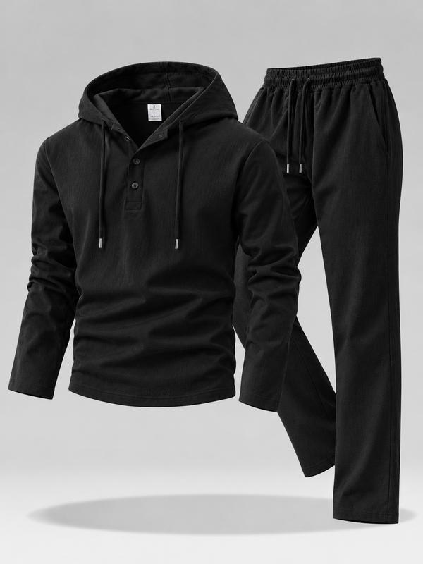 Men's 100% Cotton 2 Piece Outfit Set, Long Sleeve Hooded Pullover Hoodie and Matching Sweatpants, Casual Fall Tracksuit for Everyday Wear lightweight breathable easy styling