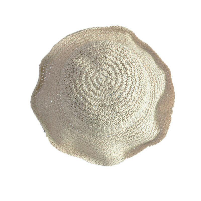 Women's Summer Sun Hat, Wide Brim Straw Hat in Solid Color, Foldable Beach & Travel Hat, TikTok Viral  Hat Dupe, Lightweight Sun Protection Accessory