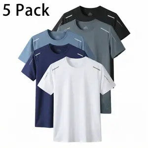 Men’s 5 Pack Quick Dry Athletic T-Shirts| Breathable Workout & Training Tee Set
